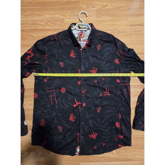 Au Noir Long Sleeves Men Shirt Size 6 Black And Red Pre-Owned - Picture 7 of 8